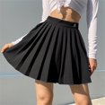 thumbnail image 4 of Color Short Pleated A Line Skirt Woman Elastic High Waist Mini Skirts Summer Embroidery Mini Tennis Skirt, 4 of 8