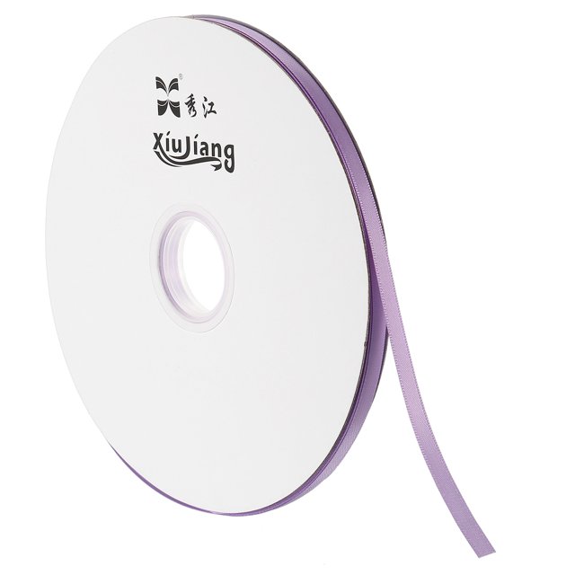 Unique Bargains 0.28' x 100 Yards Double Face Decorate Crafts Roll Satin Ribbon Violet