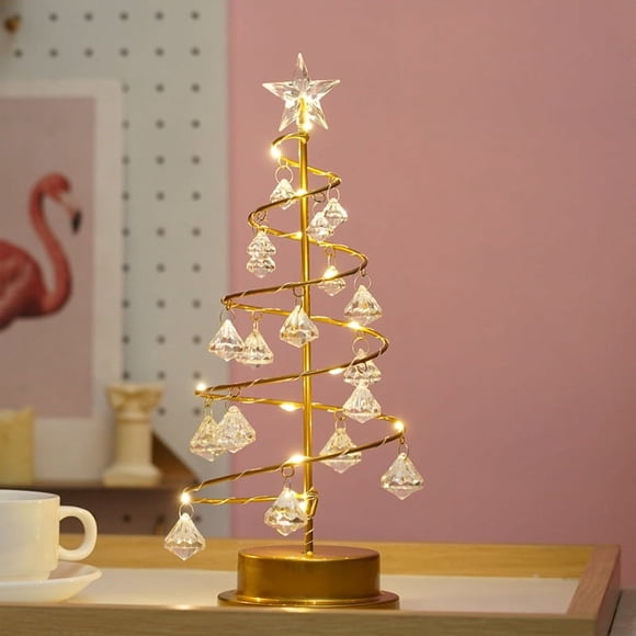 Pompotops Décorations de Noël Extérieur Intérieur,Décorations de Noël pour la Maison,Décorations de Noël pour Arbre,Lampe de Sapin de Noël en Fer Forgé à DEL Décoration de Chambre Petite Lampe de table