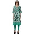 thumbnail image 2 of Moomaya Robes Indiennes pour Femmes Décontractées d'Été Imprimées Manches 3/4 Longue Kurta, 2 of 6