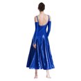 thumbnail image 2 of RUNQHUI Robe de Danse de Salon pour Femmes avec Strass, Professionnelle, Moderne, pour Valse, Tango, Compétition, Bleue, Taille P, 2 of 7