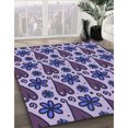 thumbnail image 3 of Ahgly Company Tapis d'Intérieur Rectangulaire Transitionnel Bleu Lavable à la Machine, 3 Pieds x 5 Pieds, 3 of 7