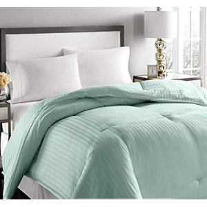 Blue Ridge Home Fashions, Inc. Microfiber Embossed Oversized Down Comforter, Twin, Aqua