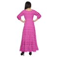 thumbnail image 3 of Moomaya Printed Round Neck 3/4 Sleeve Long Maxi Dress With Drawstring Waist, 3 of 3