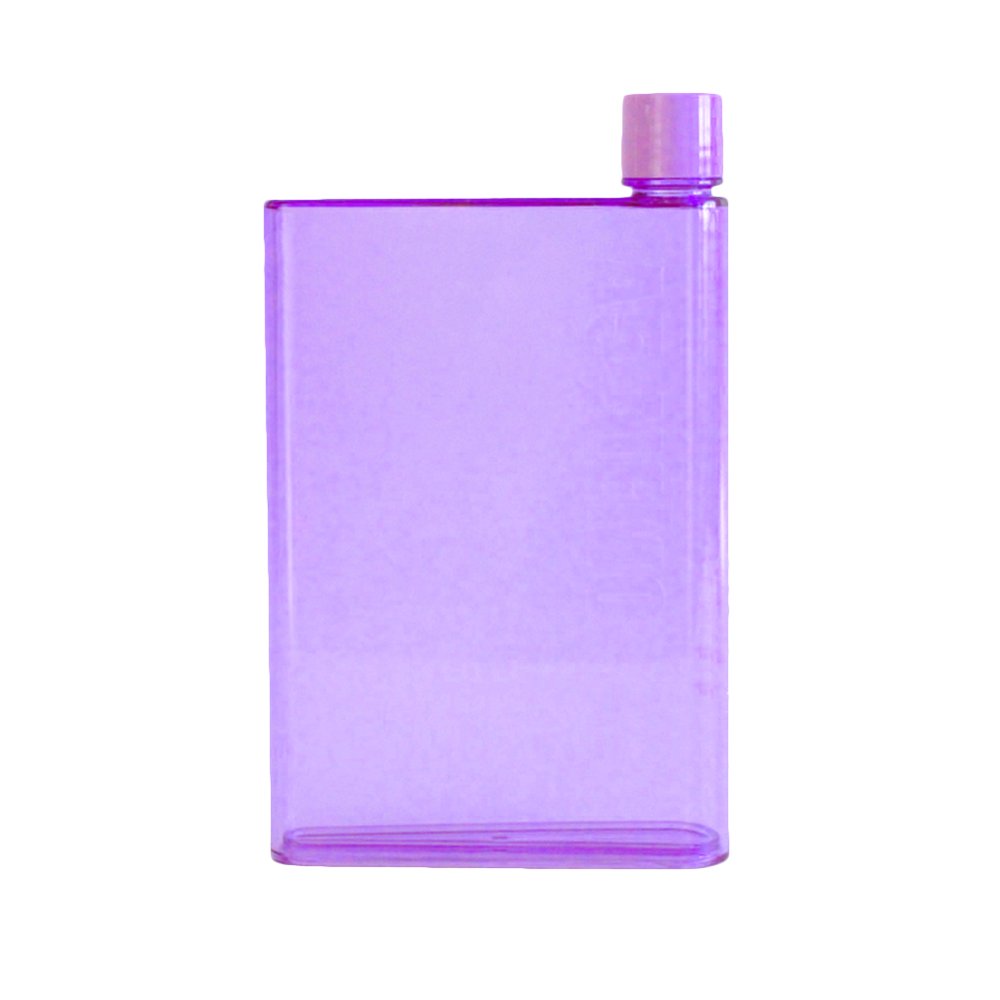 AMERTEER A6 Paper Cup Botlte Flat Water Bottle Portable Drinks Notebook Bottle (Purple)