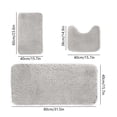thumbnail image 3 of Dvkptbk Gray Bathroom Rugs Sets 3 Piece with U-Shaped Mats, Non-Slip & Quick Dry Bath Mat Set, Water Absorbent Soft Microfiber Shaggy Bath Rugs for Tub, Shower, Bathroom Floor, 3 of 8
