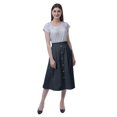 thumbnail image 2 of Moomaya Womens Below Knee Length A-Line Skirt Front Button Casual Skirt w/ Pockets, 2 of 6