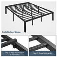 thumbnail image 3 of Yaheetech Metal Platform Bed Frame with Steel Slat Support, California King, Black, 3 of 9