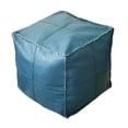 thumbnail image 2 of Unstuffed Pouf Cover Foot Stool Hassock Storage Ottoman Foot Rest Decor , Blue Square, 2 of 8