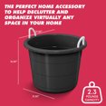 thumbnail image 2 of Life Story 17 Gal Flexible Plastic Storage Bucket w/ Rope Handles, Black, 8 Pack, 2 of 10