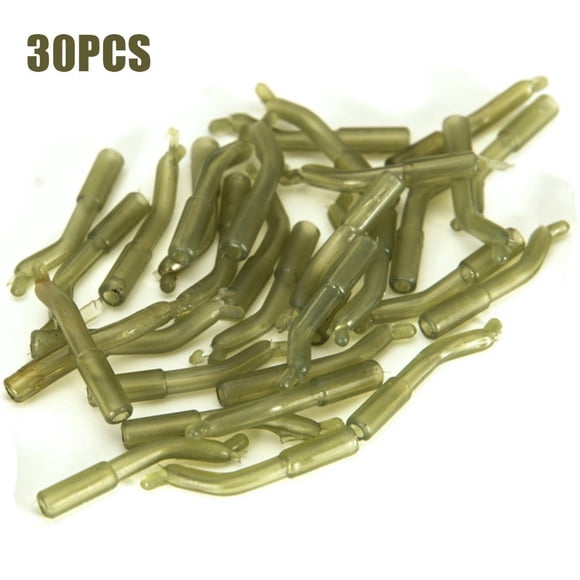 Fishing Terminal End Tackle for Hair For CHOD Rig Hook Line Aligner Anti Sleeves Green 30Pcs Shenzhuyue