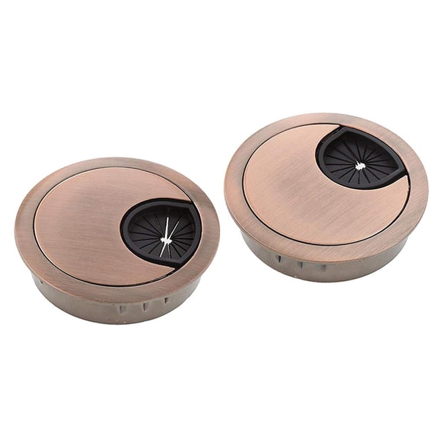 Milaget 2.36inch 60mm Desk Grommet Kit, 2 Pack, Copper