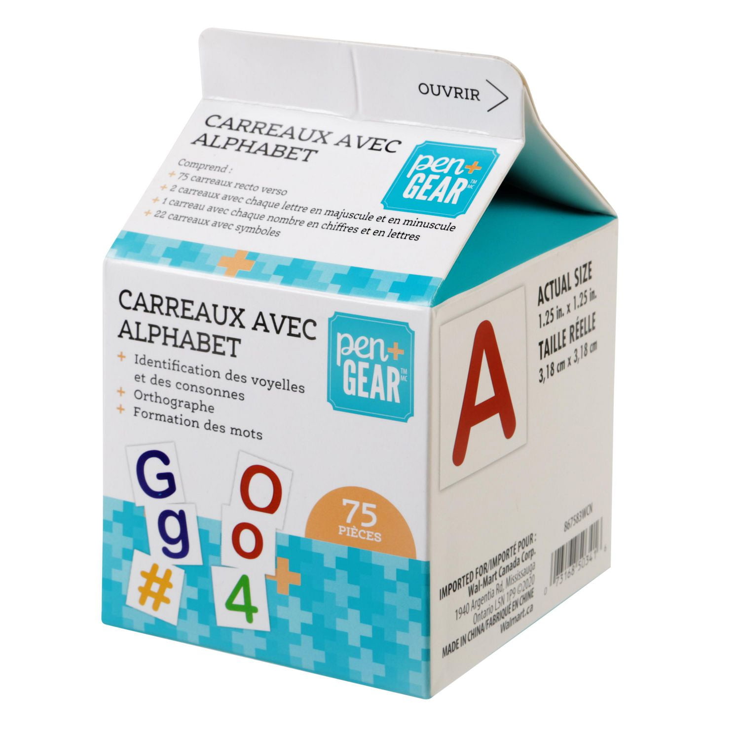 Tuiles d'apprentissage de l'alphabet Pen + Gear 75CT