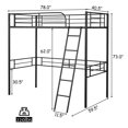 thumbnail image 2 of Costway Metal Loft Twin Bed Frame Single Twin Size High Loft Bed W/ Ladder & Guard Rail, 2 of 8