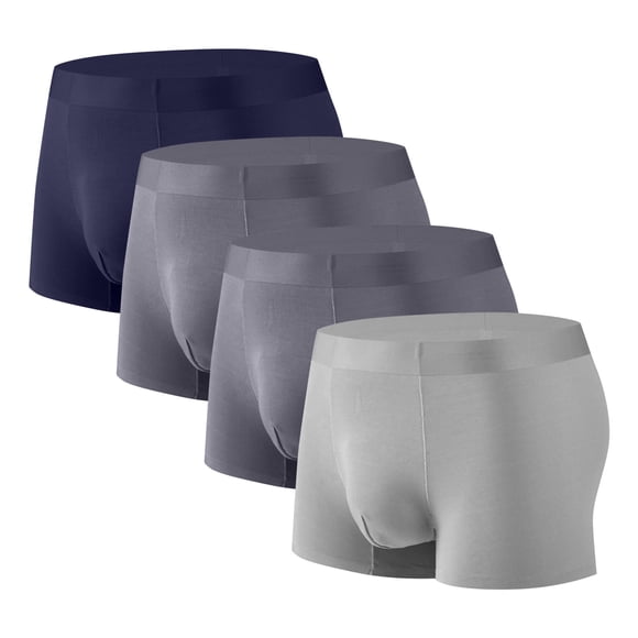 Qulqfy Men's Boxers Briefs 4 Pack Stretch Big & Tall Cooling Boxer Briefs Breathable Quick Dry Performance Mens Briefs Underwear XL
