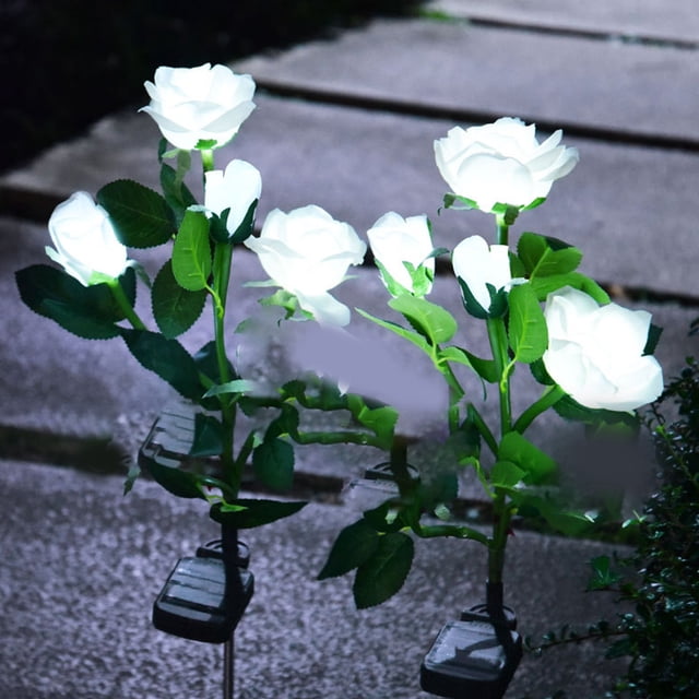 LSLJS Solar Garden Lights - 4 Head Floral Sway Light Solar Light-Solar Sway Lights- Sway with The Wind- Solar Outdoor Lights- Solar Garden Decorative Lights- Patio Ya, Solar Light
