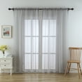 thumbnail image 1 of Goory Window Curtain Rod Pocket Drapes Panel Long Sheer Voile Treatments Modern Linen Textured Solid Color Home Decor Gray W: 52" x H: 54", 1 of 6