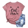 thumbnail image 1 of LUOGENLI T-shirts pour Femme pour Femmes T-Shirt à Col Rond d'Été à Imprimé Chat Coloré en Coton à Manches Courtes Haut T-Shirt T-shirts pour Femmes T-Shirt Graphique Saint-Valentin T-shirts Amusants pour Femmes T-shirts Graphiques Pâques m, 1 of 2