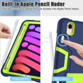 thumbnail image 2 of Mignova pour iPad Mini 6 6e Génération Étui 8,3 Pouces, Robuste Résistant Antichoc Adapté aux Enfants Étui Hybride avec Support Intégré Étui de Protection pour iPad Mini 6 (6e Génération) Sortie 2021 (Marine/vert), 2 of 6