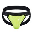 thumbnail image 1 of EOYWHK Mens Adjustable Jockstrap Stretch G-String Thong Shiny Open Crochet T Back Brief with Pouch, 1 of 3