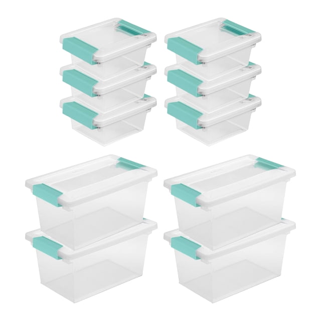 Sterilite Boîte de Rangement à Mini Pince, Lot de 6, et Boîte de Rangement à Pince Moyenne, Lot de 4