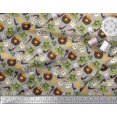 thumbnail image 2 of Soimoi Satin Silk Fabric Coin Pot & Cups Fabric Prints by Yard 42 Inch Wide, 2 of 3