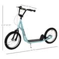 thumbnail image 3 of Aosom Trottinette pour Jeunes Trottinette de Rue à Propulsion pour Ados Jouet à Chevaucher pour Enfants avec Roue Gonflable de 16 Pieds' Freins Doubles pour 5+ Ans Bleu, 3 of 9