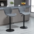 thumbnail image 2 of HOMCOM Bar Stools Set of 2 Adjustable Height Swivel Bar Chairs with Back, 2 of 10