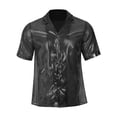 thumbnail image 3 of Miaeowve Mens Shiny Sheer Top PVC Leather Wet Look Glossy T-Shirt for Halloween Beach Pool Rave Party Black S, 3 of 5