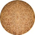 thumbnail image 1 of Ahgly Tapis Rond Lavable en Machine Intérieur Transitionnel Brun Selle, 6 Pieds Rond, 1 of 7