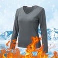 thumbnail image 2 of Kcodviy Haut Thermique en Molleton à Col Rond pour Femmes, Lot, Doublé, Ajusté, Haut Thermique pour Femmes, Hauts à Manches Longues, Hauts Thermiques pour Hommes, Ensemble à Manches Longues, Chemises, Hauts d'Hiver, 2 of 7