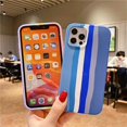 thumbnail image 3 of Étui Arc-en-Ciel Mignon Compatible avec iPhone, Étui de Protection Intégrale en Silicone Liquide Coloré Antichoc pour Femmes et Filles (iPhone 11 Pro, Bleu), 3 of 7