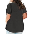 thumbnail image 3 of asjyhkr Plus Size Womens Summer Tops Short Sleeve T Shirts Loose Stretch Soft Comfy Tees Solid Basic Blouses, 3 of 4