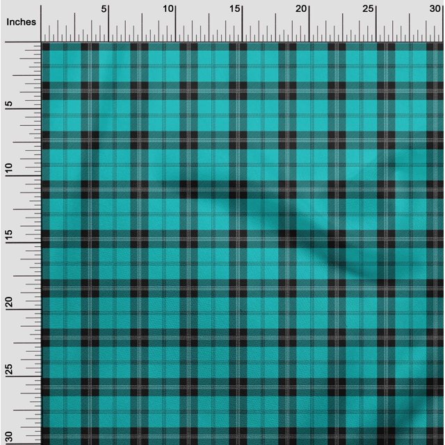 oneOone Viscose Jersey Fabric Tartan Check Print Fabric By Yard 60 Inch Wide