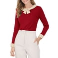 thumbnail image 1 of INSPIRE CHIC Blouse Élégante à Col pour Femme à Manches Longues pour le Travail au Bureau, 1 of 6
