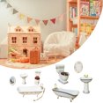 thumbnail image 3 of Ruiboury Miniature Bathtub Toilet Sink Mirror Set Addition For Mini House type 1 1Set, 3 of 6