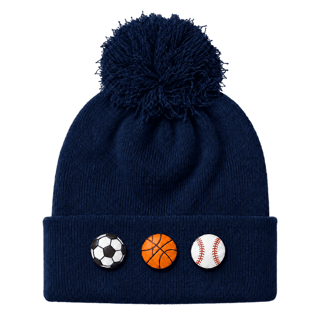 Charms Kids' Winter Pompom Hat with Removable Mix-and-Match Charms