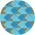 thumbnail image 1 of Ahgly Company Tapis Rond Lavable en Machine Intérieur Transitionnel Vert Profond, 3 Pieds Rond, 1 of 7