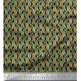 thumbnail image 1 of Soimoi Moss Georgette Fabric Leaves Small Fabric Prints by Yard 42 Inch Wide, 1 of 3