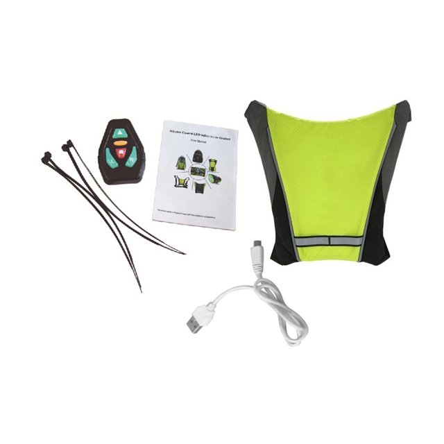 Wweixi Gilet de Cyclisme Sans Fil avec Télécommande LED, Indicateur de Direction pour Vélo, Jaune