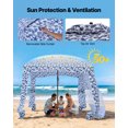 thumbnail image 4 of VEVOR Beach Cabana, 6 x 6 ft Beach Canopy with Side Wall, UPF 50+ Protection Easy Setup Cabana Tent with Sand Pockets, Large Outdoor Portable Shade, Sun Shelter Umbrella for Whole Family & Friends, 4 of 9