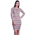 thumbnail image 2 of Moomaya Womens Full Sleeve Printed Midi Length Printed Bodycon Dress, 2 of 6