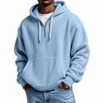 thumbnail image 2 of Yuyuzo Mens Hoodies Quarter Zip Drawstring Long Sleeve Shirts Casual Textured Loose Sweatshirts Pullover with Pockets, 2 of 5