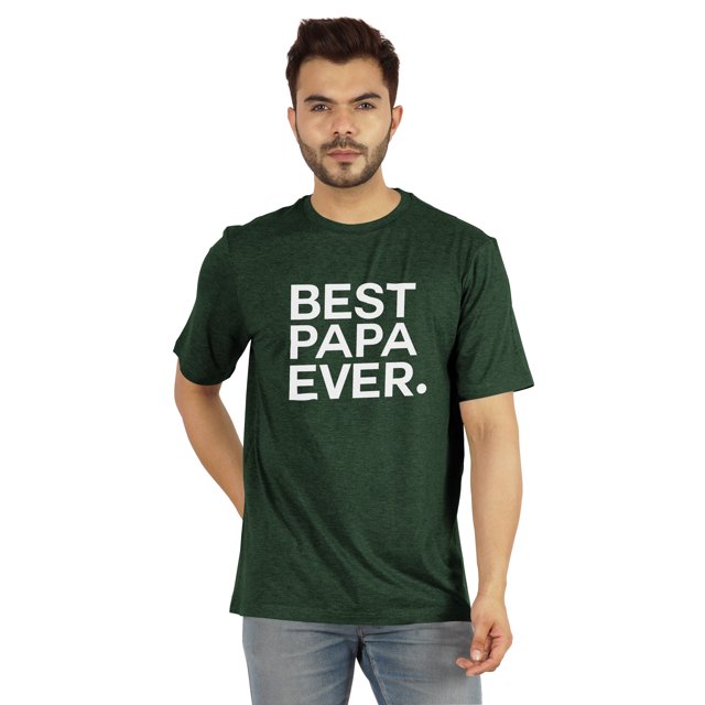 Inkmeso T-Shirt à Col Rond pour Hommes avec Imprimé Graphique Best Papa Ever.€ T-Shirt pour la Fête des Pères