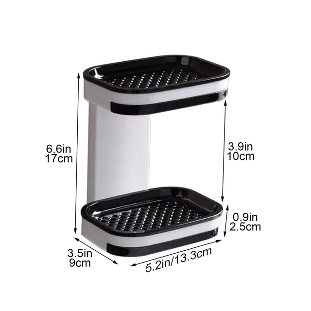 Bdday Closet Organizers and Storage Suction Cup Wall Mounted Double Rows Soap Box Double Layered Soap Box Storage Artifact for Bathrooms and Toilets Bathroom Storage Containers