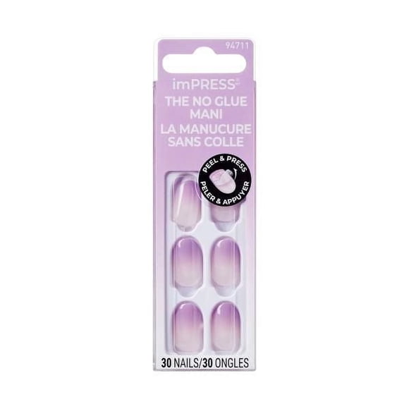 KISS imPRESS Color - Ongles Autocollants - Faux Ongles - Tente Ta Chance - Ovale - Court