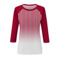 thumbnail image 4 of Birdeem T-Shirts à Manches 3/4 pour Femmes T-Shirt Imprimé Mode Blouse à Manches 3/4 Col Rond Hauts Décontractés T-Shirts à Manches 3/4 pour Femmes, 4 of 5