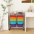 thumbnail image 4 of Costway 12 Drawers Rolling Cart Storage Scrapbook Paper Studio Organizer Bins Multicolor, 4 of 10