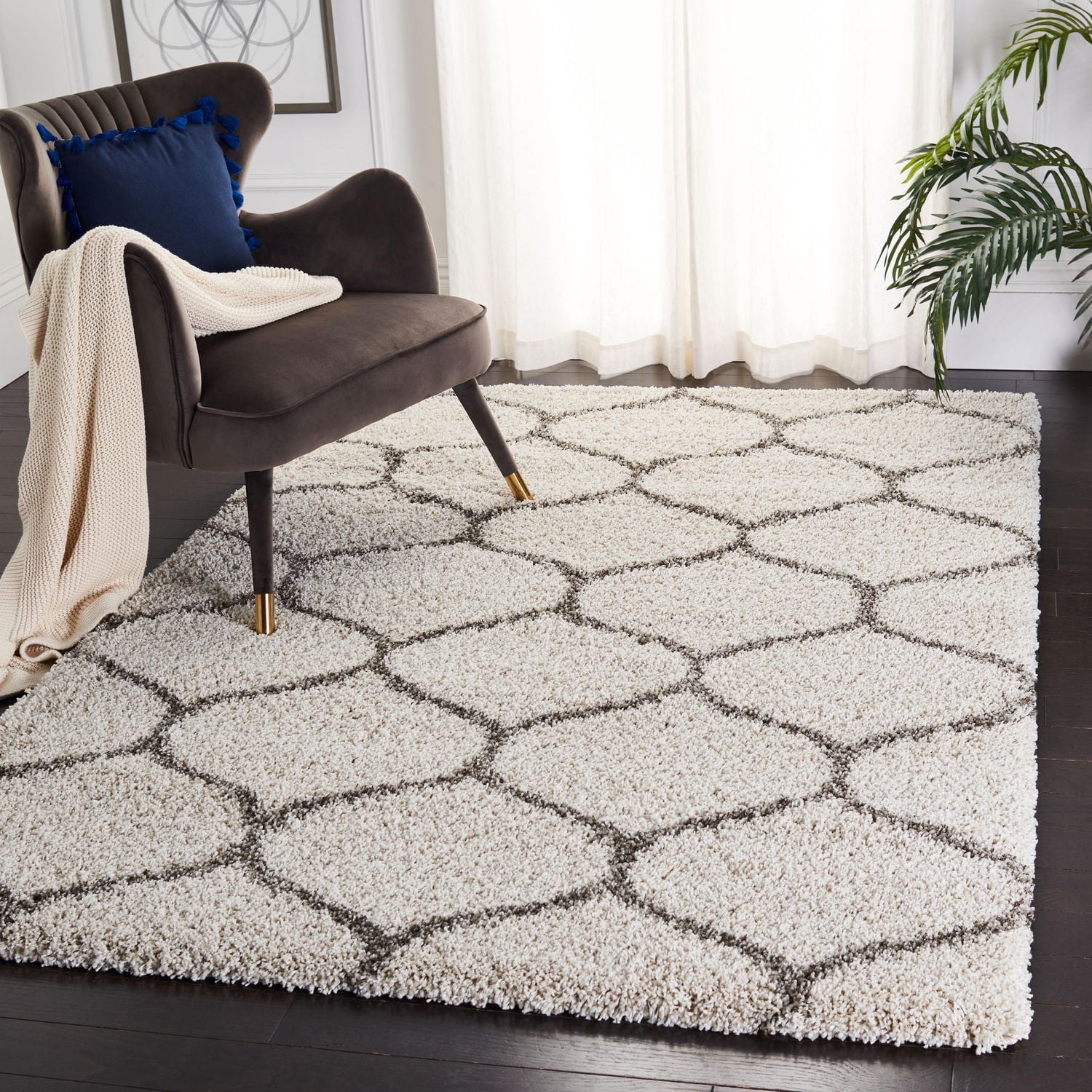 Safavieh Hudson Arline Tapis Géométrique Shag
