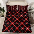 thumbnail image 2 of Erosebridal Geometric Abstract Full Sheet Sets, Neon Red Bedding Full Size, Modern Minimalst Decor 4pcs, 2 of 7
